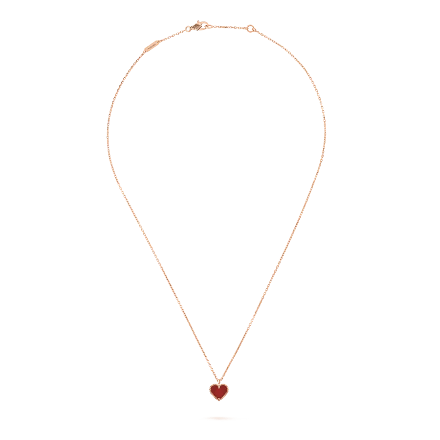 SWEET CLOVER CARNELIAN HEART NECKLACE