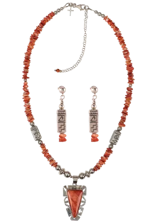 Sweet Tea Jewelry Orange Aztec Set