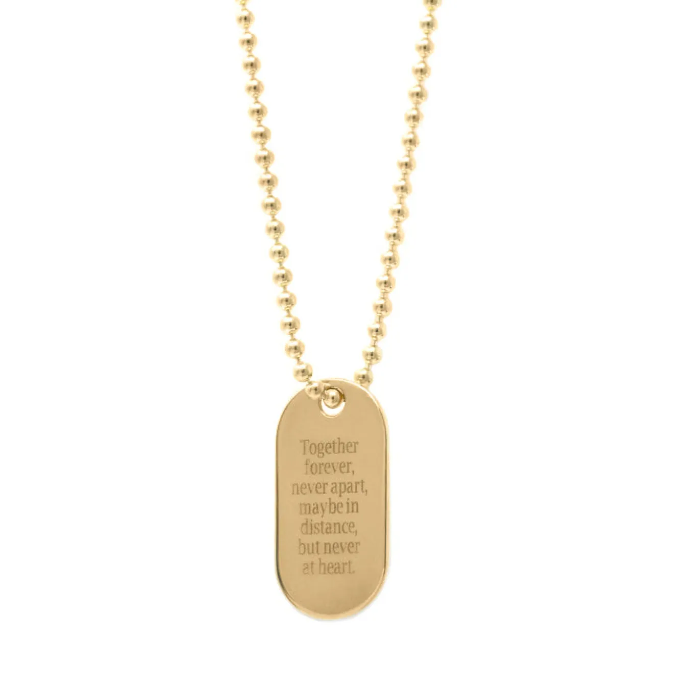 Tag Necklace - Stainless Steel Gold Plated