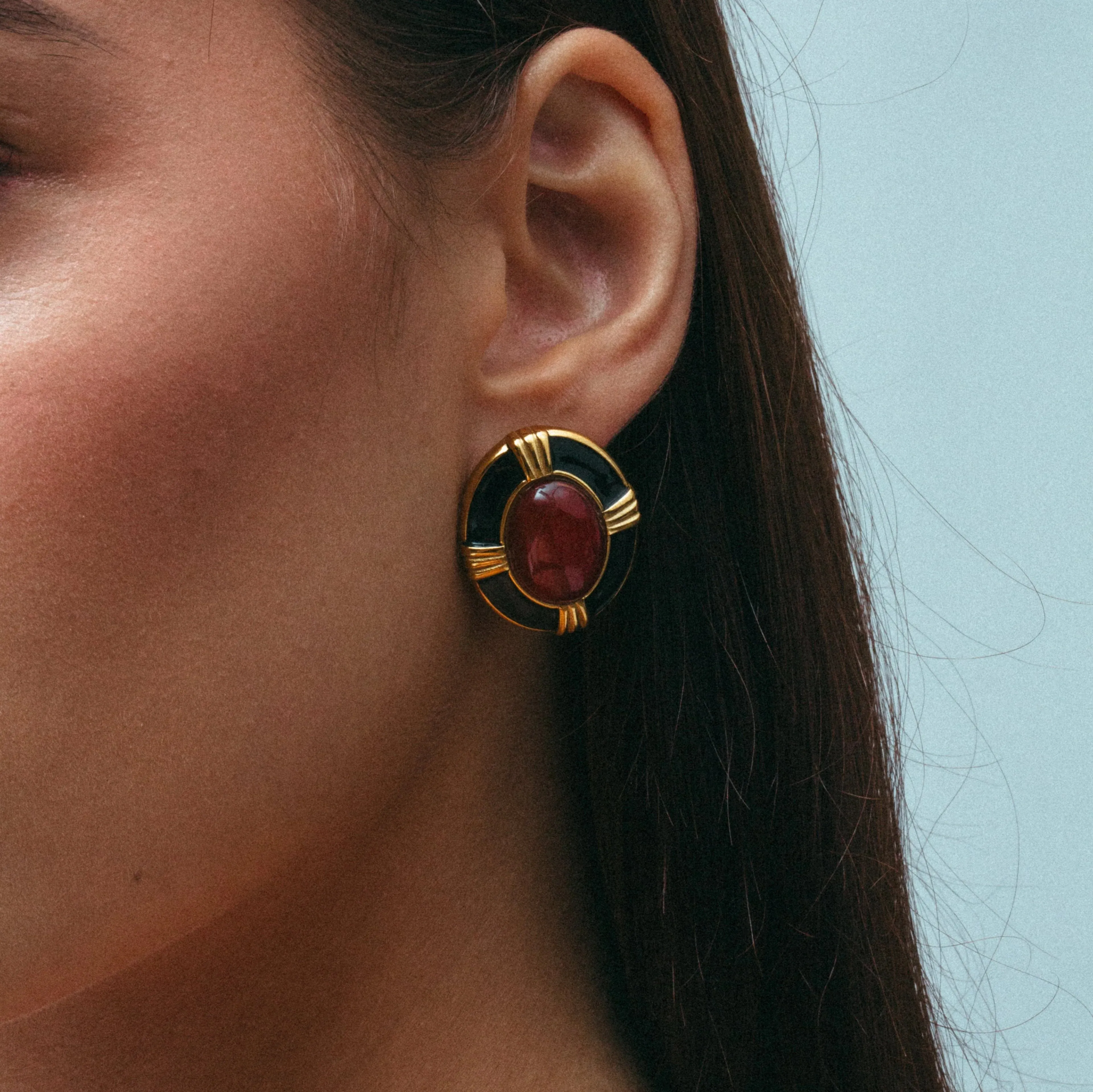 THE BOLD CIRCULAR RED HEIRLOOM EARRINGS