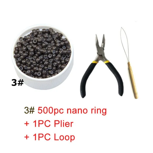 Trendy 500pcs Silicone Nano Ring Micro Beads