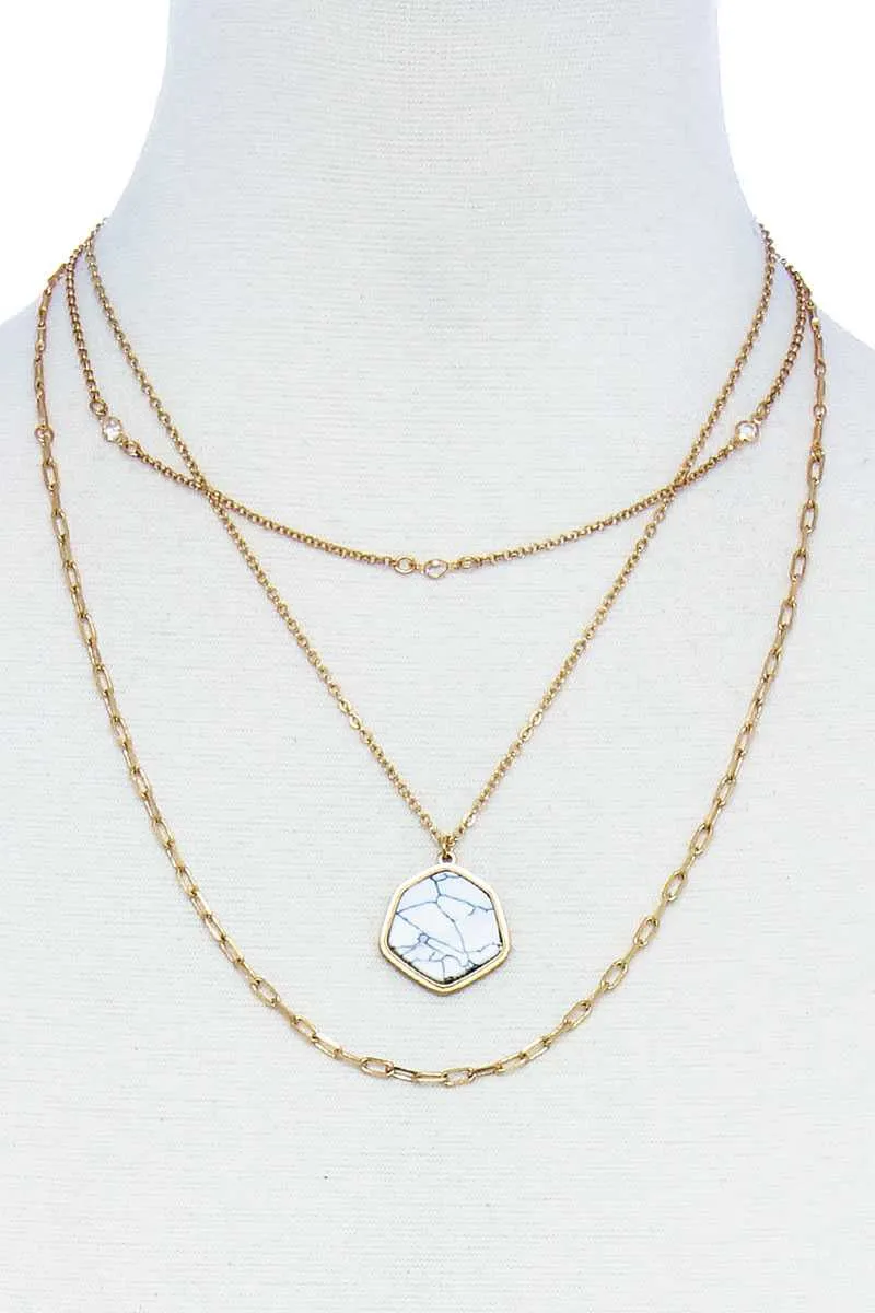 Triple Layer Stylish Pendant Necklace