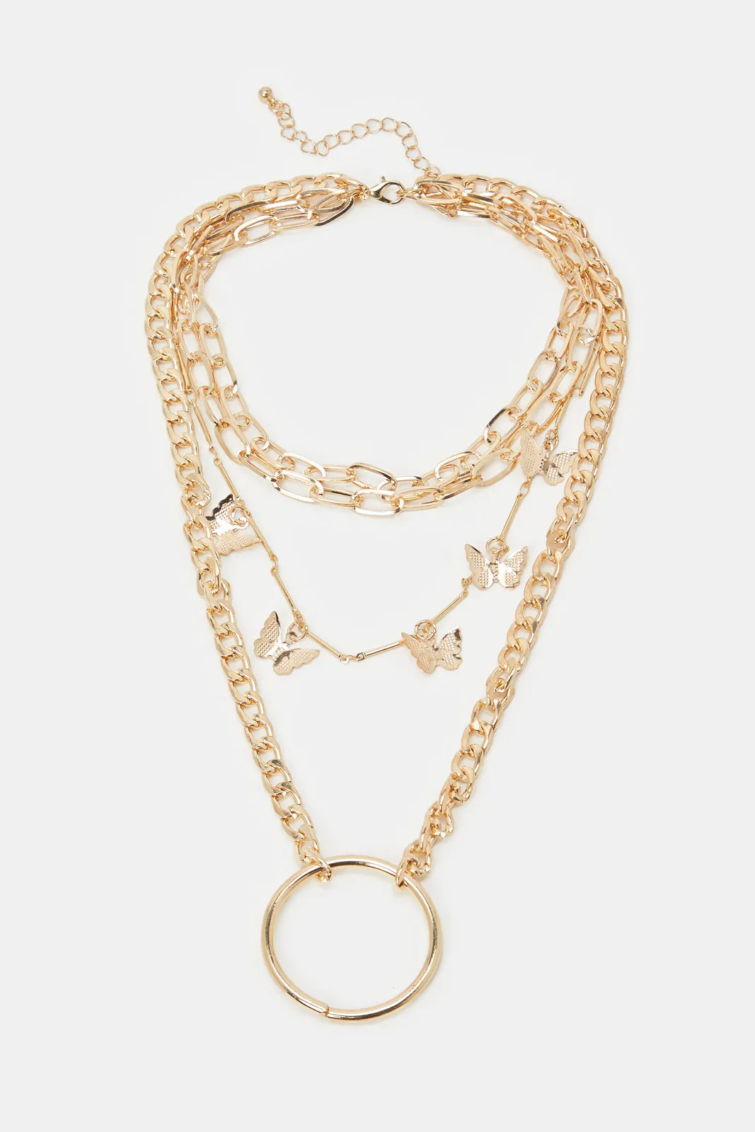 Women Gold Layered Embellished Necklace